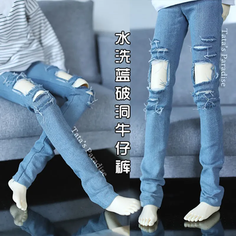 

4 points 3 points uncle BJD SD doll clothes pants jeans hole pants doll clothing accessories