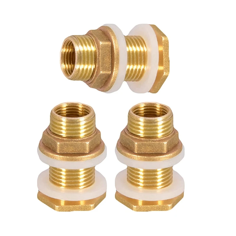 JHD-Solid Brass Bulkhead Fitting, 3 Sets 3/8 Inch Female 1/2 Inch Male Solid Brass Water Tank Connector Threaded With Ring
JHD-Solid Brass Bulkhead Fitting, 3 Sets 3/8 Inch Female 1/2 Inch Male Solid Brass Water Tank Connector Threaded With Ring