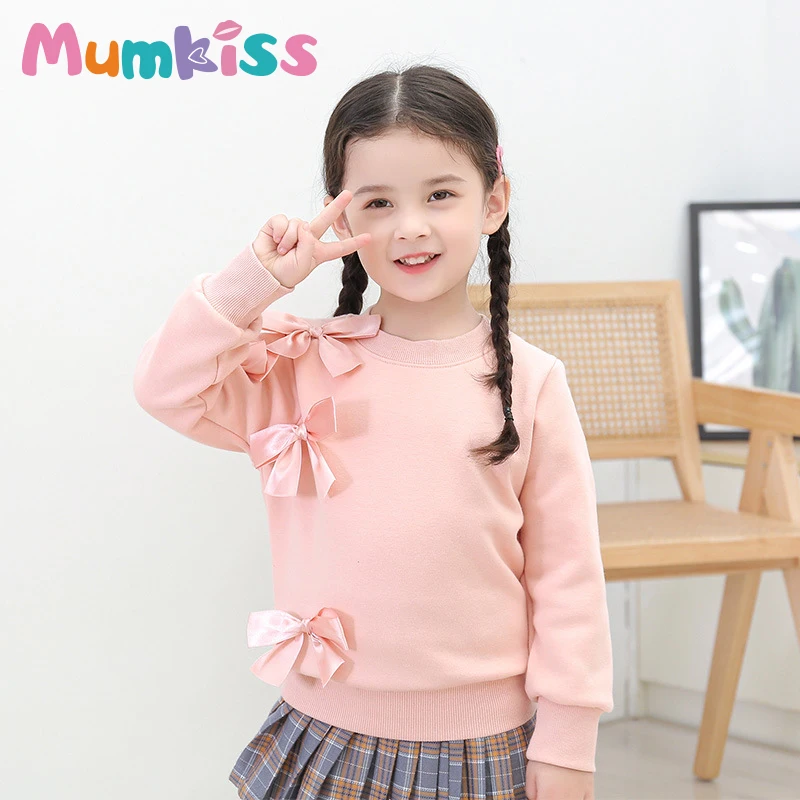 Свитер для девочек MUMKISS, весна-осень, бархатный простой однотонный детский топ, украшенный милым бантом, повседневная детская одежда 
Свитер для девочек MUMKISS, весна-осень, бархатный простой однотонный детский топ, украшенный милым бантом, повседневная детская одежда