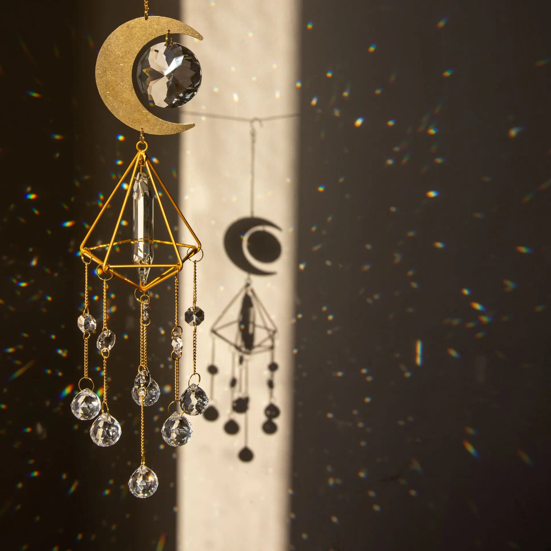 Lucky Crystal Windchimes Moon Pendant Hexagon Prisms Sun Catcher Garden Window Wedding Hanging Drop Decor Star Wind Chime
Lucky Crystal Windchimes Moon Pendant Hexagon Prisms Sun Catcher Garden Window Wedding Hanging Drop Decor Star Wind Chime