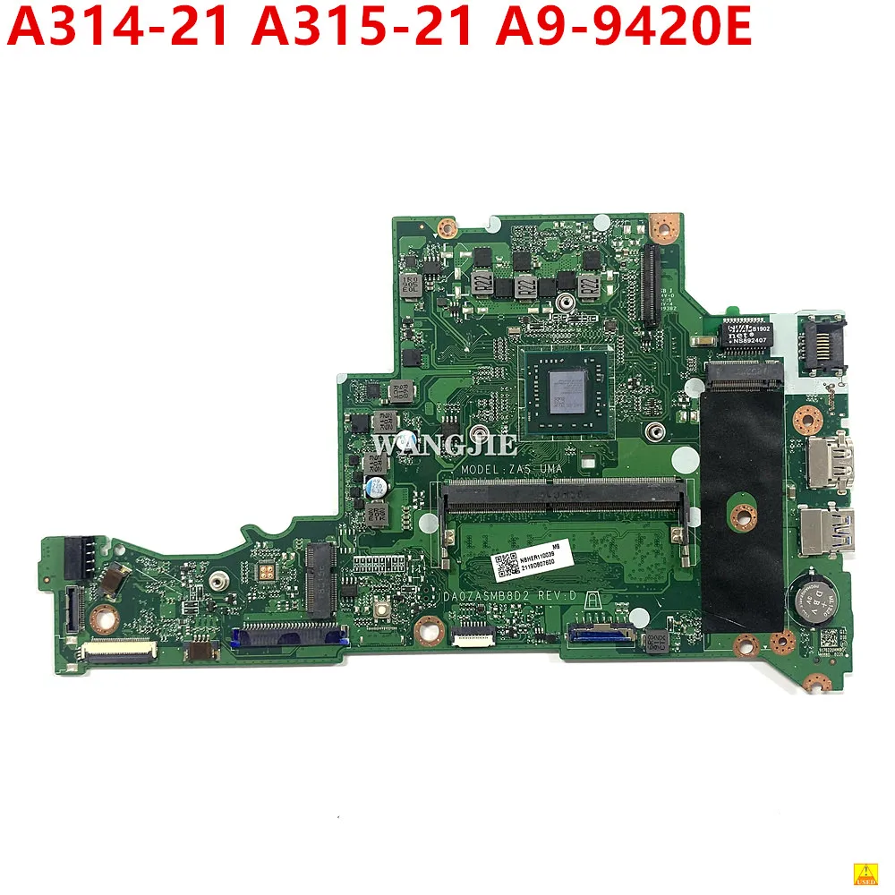 Б/у материнская плата DA0ZASMB8D2 для ноутбука Acer Aspire A314-21 A315-21 NBHER11003 с процессором A9-9420E 100% полностью протестирована
Б/у материнская плата DA0ZASMB8D2 для ноутбука Acer Aspire A314-21 A315-21 NBHER11003 с процессором A9-9420E 100% полностью протестирована