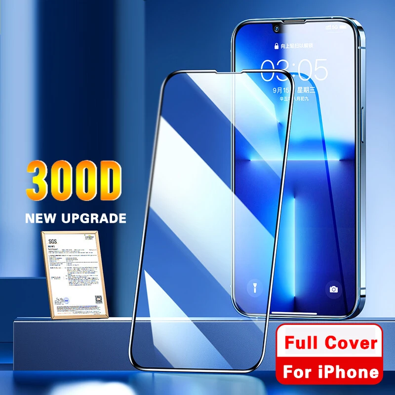 300D Full Cover Screen Protector For iPhone 13 12 11 Pro Max Tempered Glass For XR X Xs 7 8 Plus SE SE3 13 Mini Protective Film
300D Full Cover Screen Protector For iPhone 13 12 11 Pro Max Tempered Glass For XR X Xs 7 8 Plus SE SE3 13 Mini Protective Film