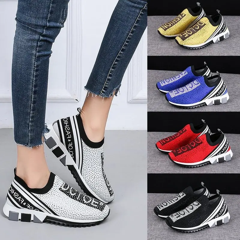2022 Women Flats Casual Shoes Woman Breathable Mesh Sneakers Shoe Loafers Shiny Crystal Chaussures women shoes shoes for women 
2022 Women Flats Casual Shoes Woman Breathable Mesh Sneakers Shoe Loafers Shiny Crystal Chaussures women shoes shoes for women