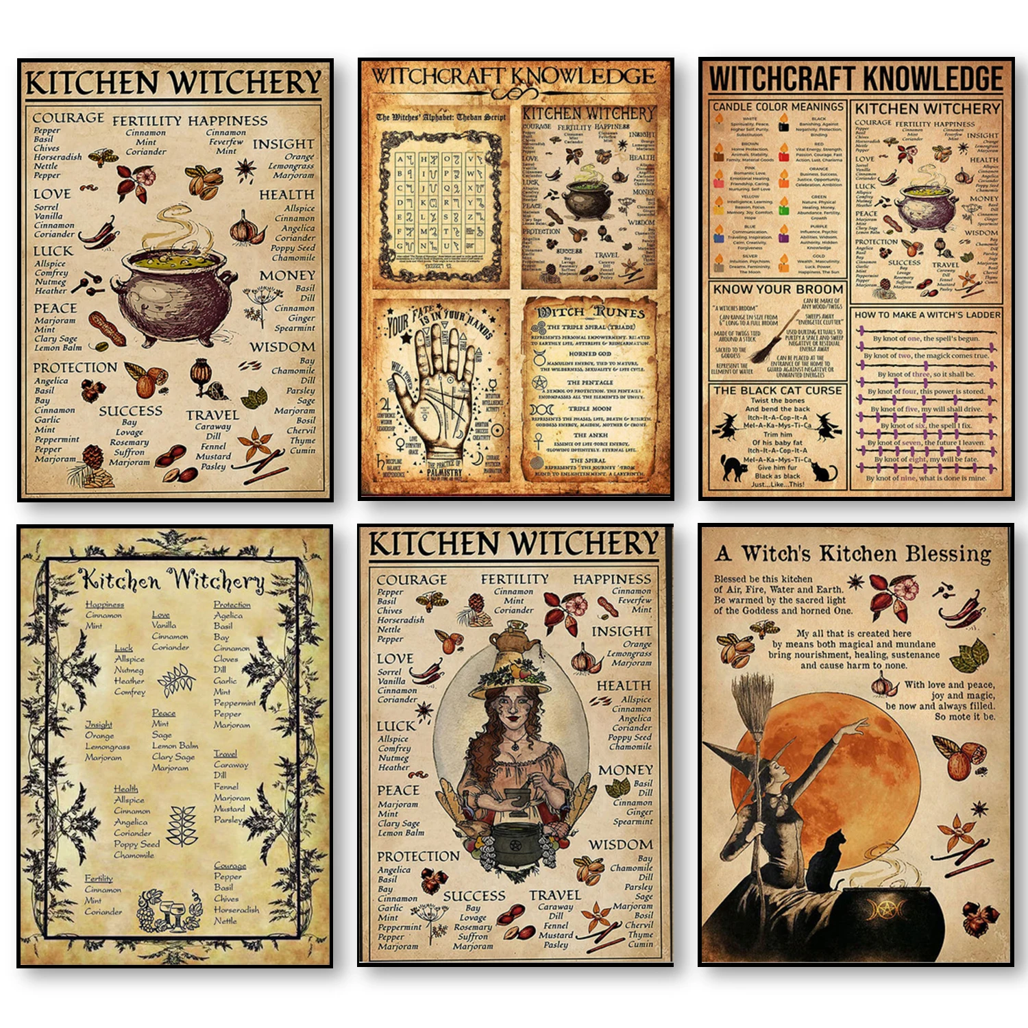 Funny Canvas Poster and Prints Kitchen Witchery Decorative Wall Pictures Witches Magic Knowledge Art Painting Gifts Home Decor
Funny Canvas Poster and Prints Kitchen Witchery Decorative Wall Pictures Witches Magic Knowledge Art Painting Gifts Home Decor