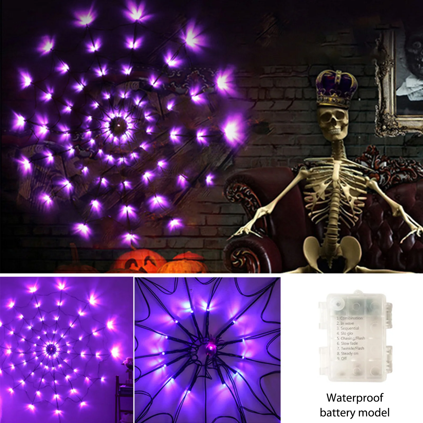 70 светодиодов, 1,2 м, паук, паутина, s-строка, водонепроницаемый, Хэллоуин, паутина, настенный светильник для вечерние, двора, уличное украшение... 
70 светодиодов, 1,2 м, паук, паутина, s-строка, водонепроницаемый, Хэллоуин, паутина, настенный светильник для вечерние, двора, уличное украшение...