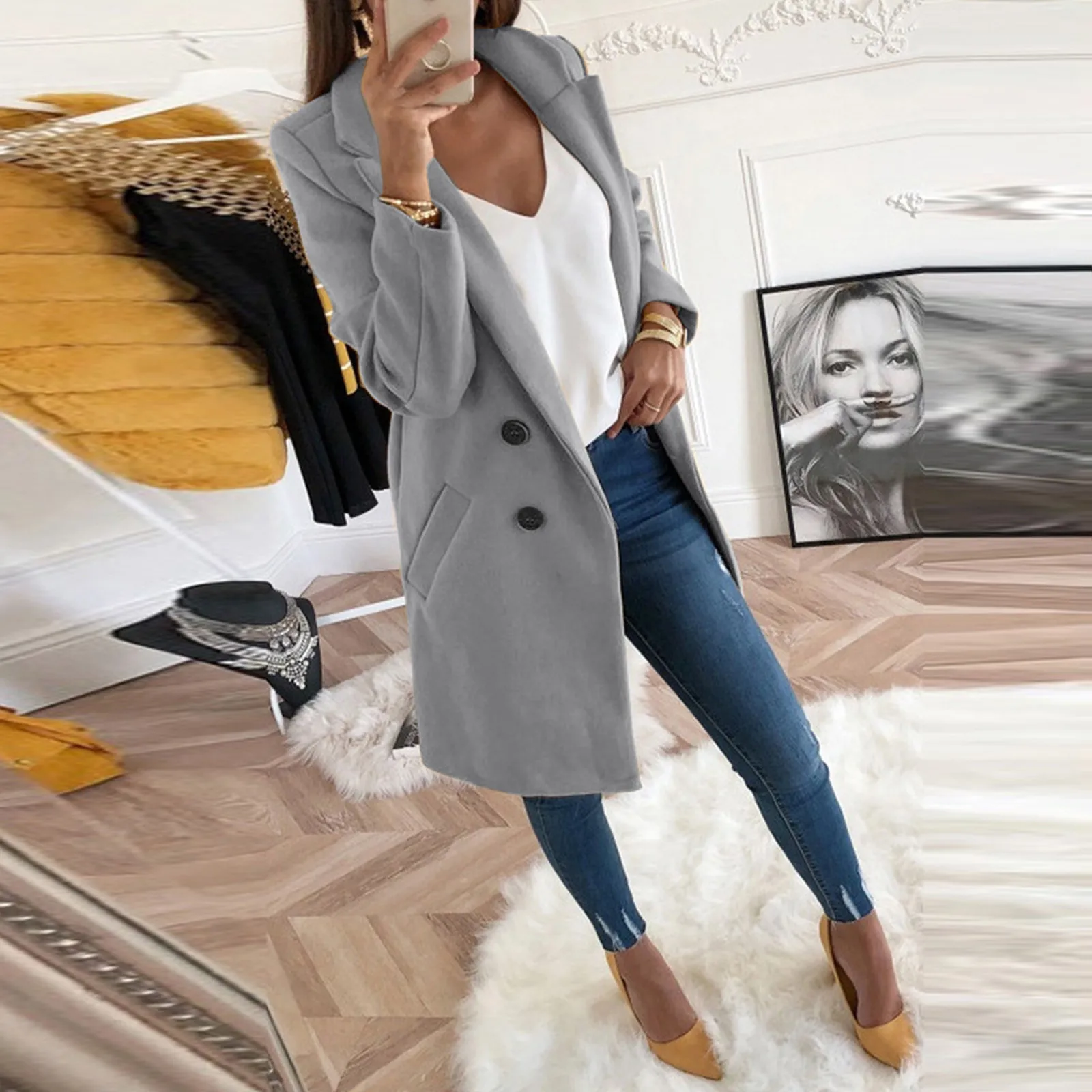 Women Soft Coat Long Sleeve Hairy Open Fake Pocket Front Short Cardigan Jackets for Women Lightweight Quilted Jackets for Women
Women Soft Coat Long Sleeve Hairy Open Fake Pocket Front Short Cardigan Jackets for Women Lightweight Quilted Jackets for Women