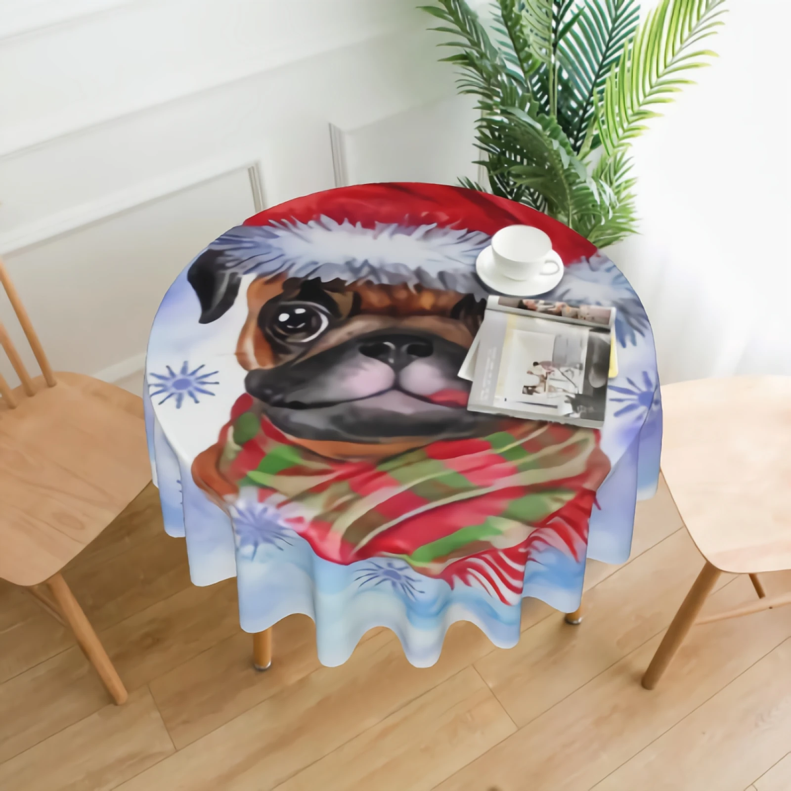 Christmas Pug Dog Round Tablecloth Waterproof Cute Puppy Wearing Santa Claus Hat Table Cloth Cover Washable 60" Dining Decor
Christmas Pug Dog Round Tablecloth Waterproof Cute Puppy Wearing Santa Claus Hat Table Cloth Cover Washable 60" Dining Decor
