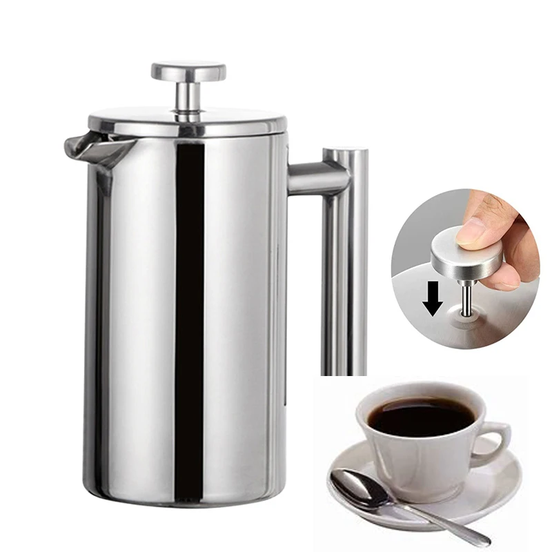 Insulated Pot Accessories Stainless 1000ml French Double-wall Italian Tea Press Coffee Steel Italian Coffee Cafe Machine Maker
Insulated Pot Accessories Stainless 1000ml French Double-wall Italian Tea Press Coffee Steel Italian Coffee Cafe Machine Maker