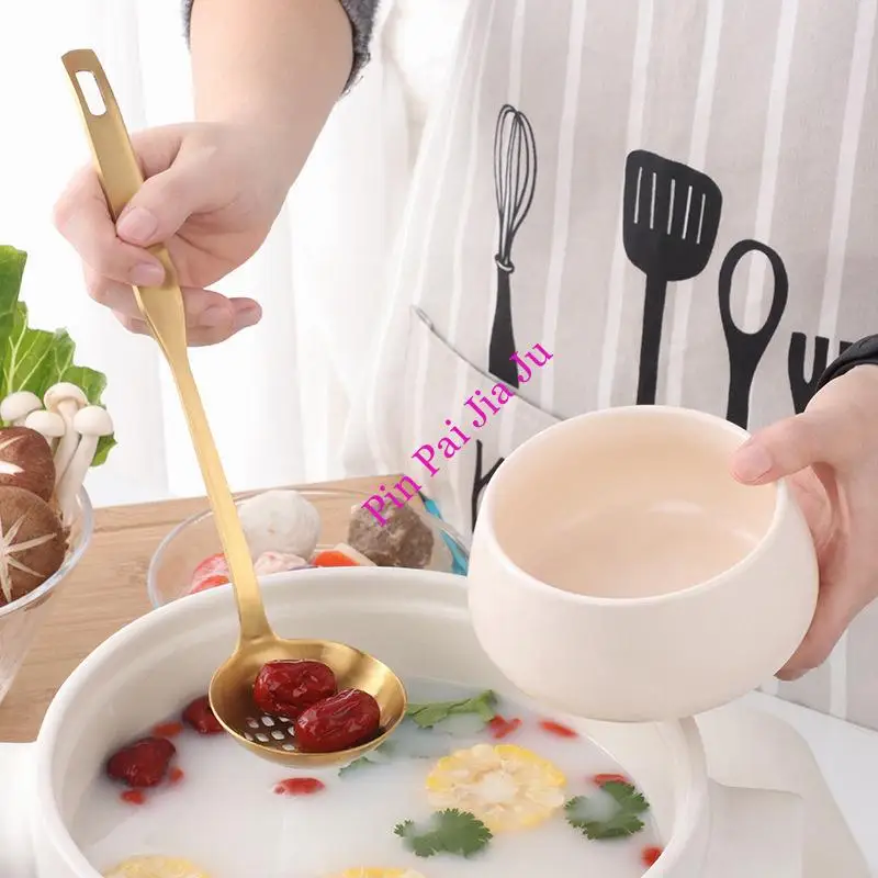 Stainless Steel Hot Pot Spoon Matte Gold Soup Spoon Colander Set Cooking Tools Wall Mounted Kitchen Cooking Tools Creative Color
Stainless Steel Hot Pot Spoon Matte Gold Soup Spoon Colander Set Cooking Tools Wall Mounted Kitchen Cooking Tools Creative Color