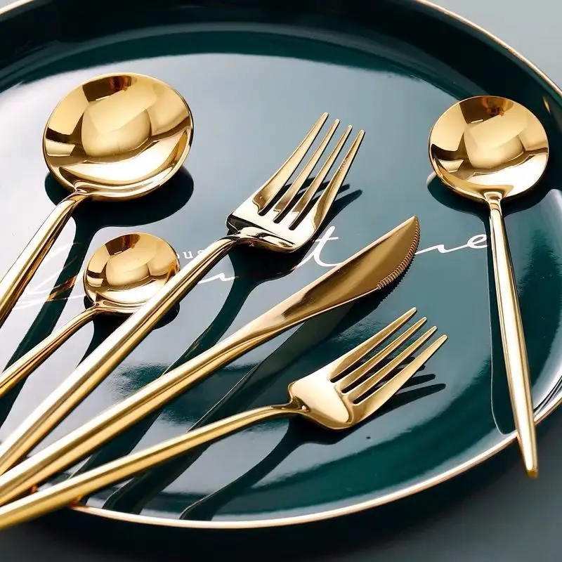 Gold Cutlery Set Kitchen Utensils Portable Cutlery With Case Knife Fork Spoon Stainless Steel Cute Tableware
Gold Cutlery Set Kitchen Utensils Portable Cutlery With Case Knife Fork Spoon Stainless Steel Cute Tableware