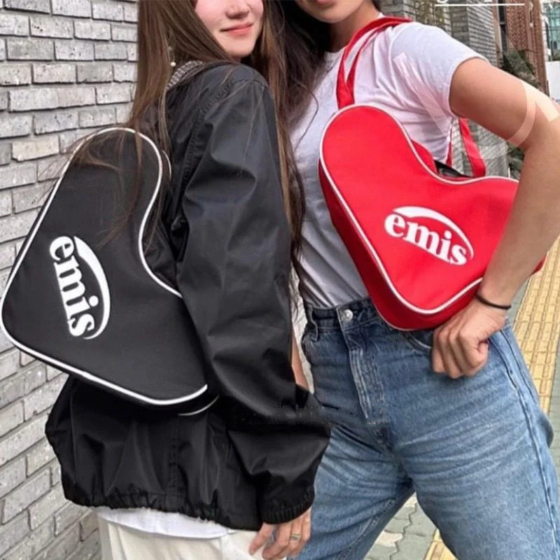 Корейская сумка Y2k Emi, в стиле Ins блоггера, эко-сумка через плечо в форме сердца, Повседневная модная Холщовая Сумка через плечо трех цветов для женщин 
Корейская сумка Y2k Emi, в стиле Ins блоггера, эко-сумка через плечо в форме сердца, Повседневная модная Холщовая Сумка через плечо трех цветов для женщин
