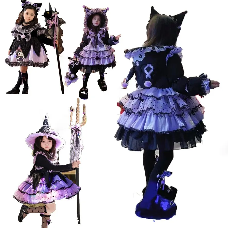 Kawaii Kuromi Sanrio Girls' Long-sleeved Lolita Princess Dress Winter Anime Queen Cosplay Costumes Halloween Kid Party Clothes
Kawaii Kuromi Sanrio Girls' Long-sleeved Lolita Princess Dress Winter Anime Queen Cosplay Costumes Halloween Kid Party Clothes