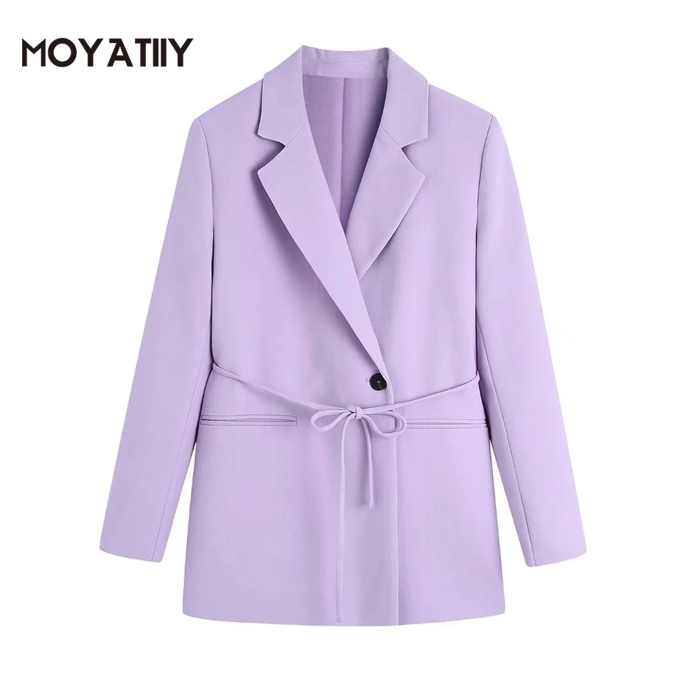 MOYATIIY Women 2022 Fashion Blazer Coat Tied Belt Straight Fit Design Office Ladies Overcoats Long Sleeve Female Tops
MOYATIIY Women 2022 Fashion Blazer Coat Tied Belt Straight Fit Design Office Ladies Overcoats Long Sleeve Female Tops