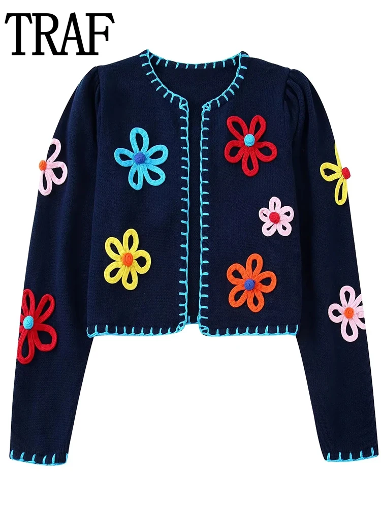 Женский короткий кардиган с цветочной вышивкой, с длинным рукавом
Женский короткий кардиган с цветочной вышивкой, с длинным рукавом
