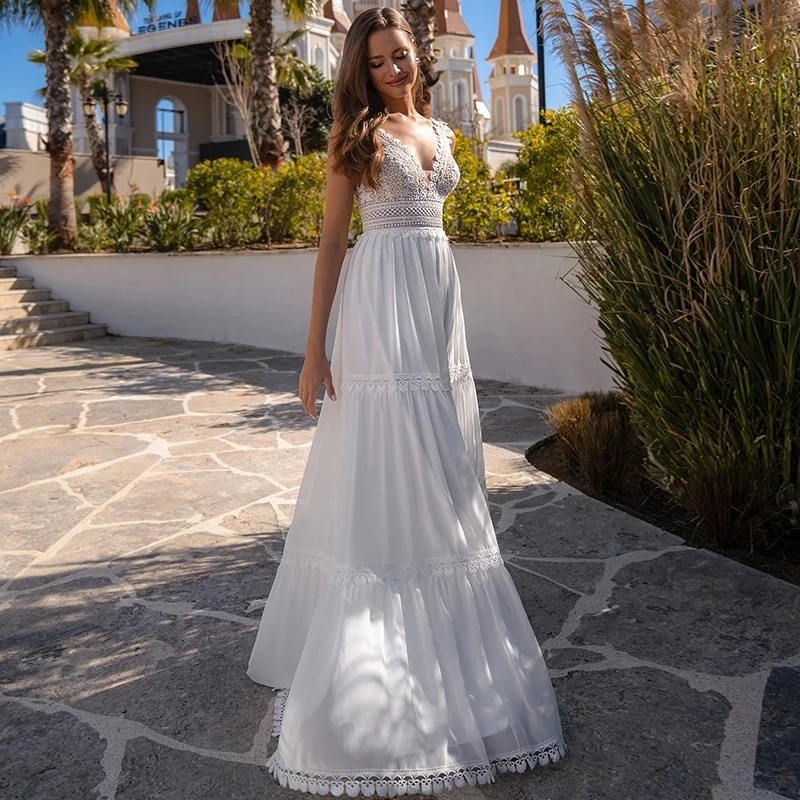 A-Line Boho Lace Wedding Dress For Women Sleeveless V-Neck Bridal Gowns Open Back Custom Made Vestido De Novia Hochzeitskleid
A-Line Boho Lace Wedding Dress For Women Sleeveless V-Neck Bridal Gowns Open Back Custom Made Vestido De Novia Hochzeitskleid