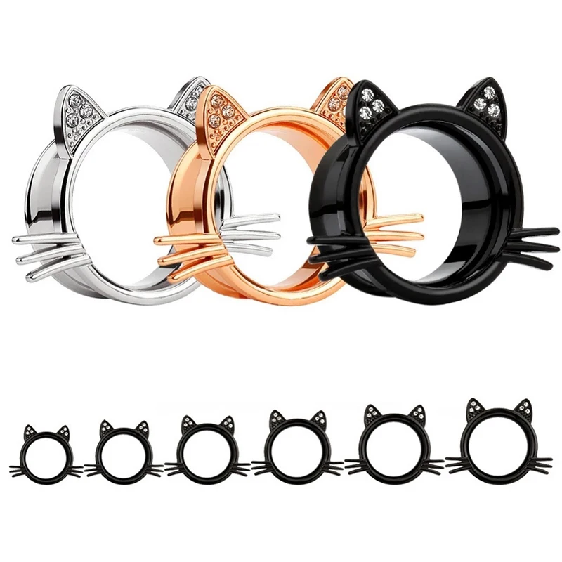 1Pair New Cat Head 316L Steel Ear Plug Saddle Flesh Tunnel Earring Expanders for Women Men Body Piercing Jewelry Earlet Gauges
1Pair New Cat Head 316L Steel Ear Plug Saddle Flesh Tunnel Earring Expanders for Women Men Body Piercing Jewelry Earlet Gauges
