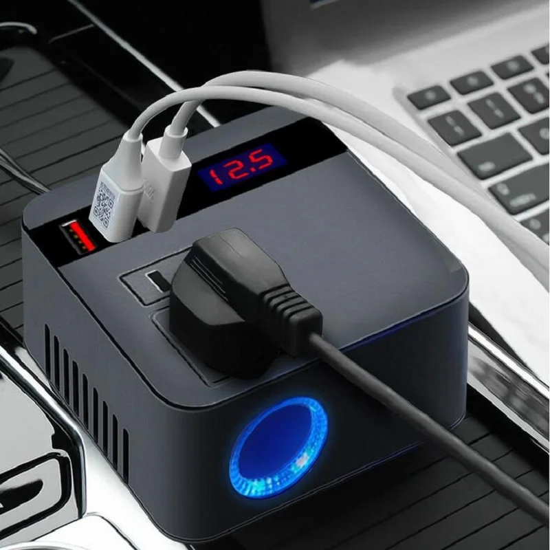 Car Power Inverter Universal Car Charger Converter Adapter with QC 3.0 Fast Charging 150W DC 12V/24V Car Electronics Accessories
Car Power Inverter Universal Car Charger Converter Adapter with QC 3.0 Fast Charging 150W DC 12V/24V Car Electronics Accessories