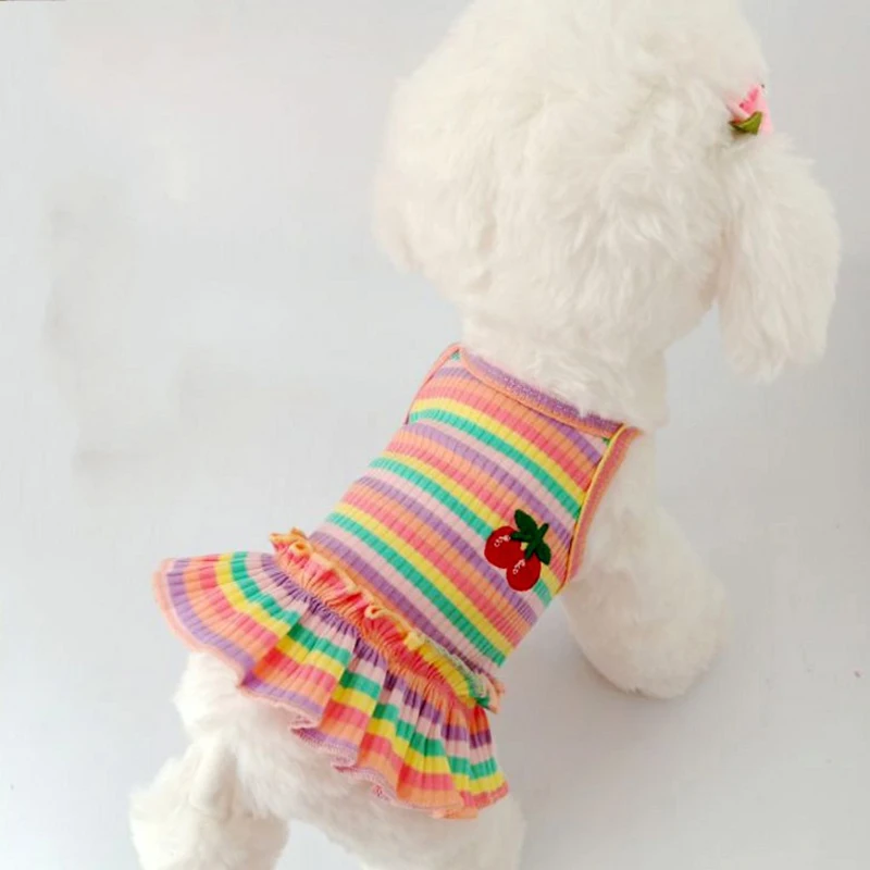 Summer Cute Rainbow Suspender Skirt Dog Clothes Dress Super Dogs Clothing Pet Outfits Cotton Yorkies Print Girl Ropa Para Perro
Summer Cute Rainbow Suspender Skirt Dog Clothes Dress Super Dogs Clothing Pet Outfits Cotton Yorkies Print Girl Ropa Para Perro