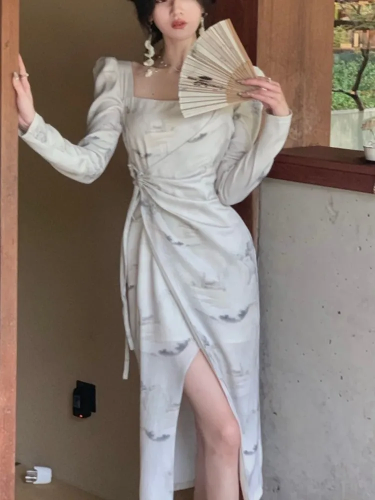 New Women Elegant Fashion Party Dress One Piece Lady Evening Vestidos Autumn Female Casual Midi Robe
New Women Elegant Fashion Party Dress One Piece Lady Evening Vestidos Autumn Female Casual Midi Robe
