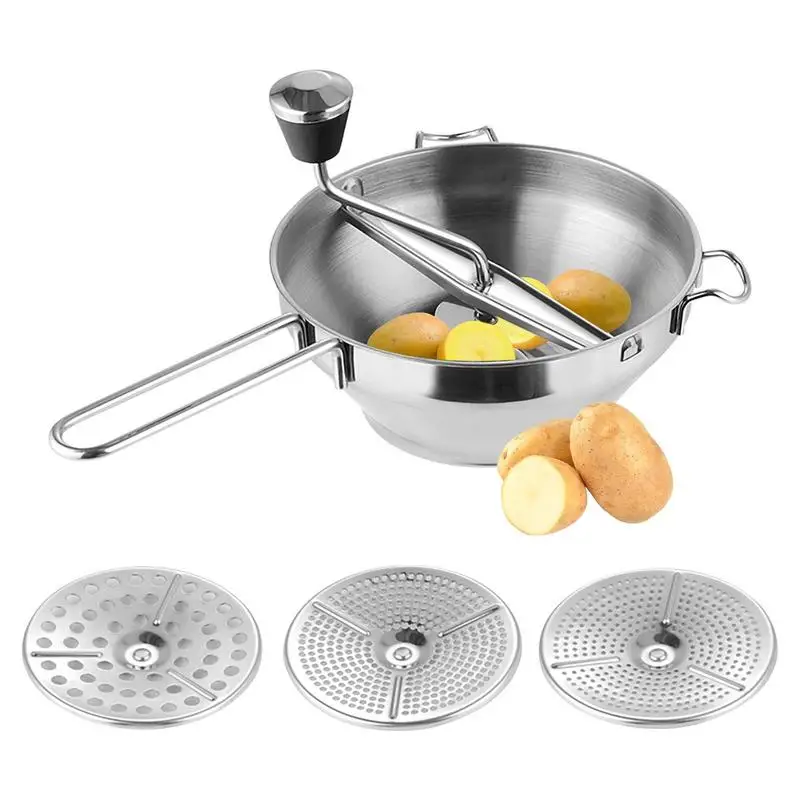 Potato Masher Ricer Stainless Food Mill For Mashed Potatoes Purees Tomato Sauce Manual Multipurpose Potato Masher Kitchen Tool
Potato Masher Ricer Stainless Food Mill For Mashed Potatoes Purees Tomato Sauce Manual Multipurpose Potato Masher Kitchen Tool