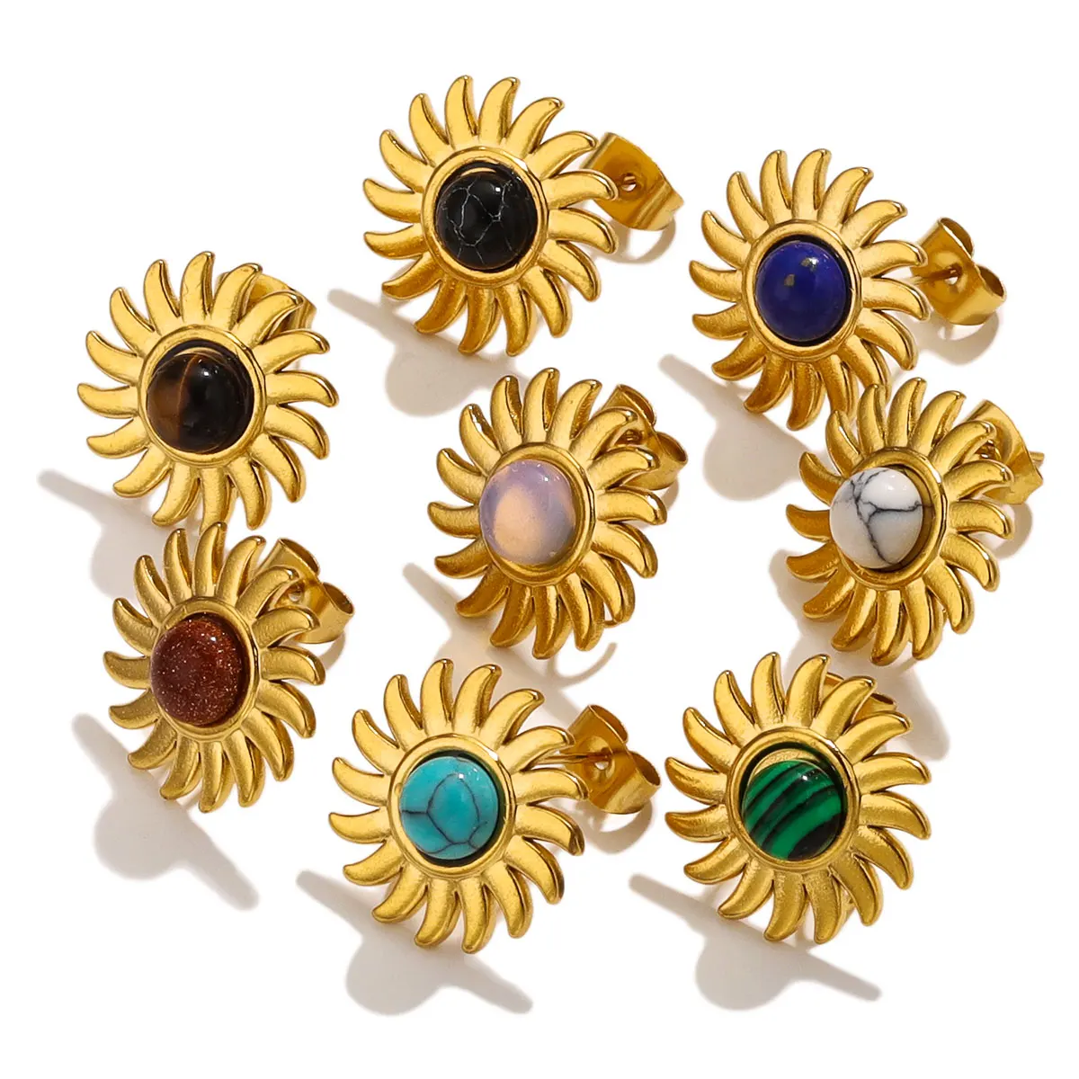 4pcs Stainless Steel Fan Blade Flower Natural Stone DIY Making Supplies Hooks Jump Ring Earring Base Posts Components Parts
4pcs Stainless Steel Fan Blade Flower Natural Stone DIY Making Supplies Hooks Jump Ring Earring Base Posts Components Parts