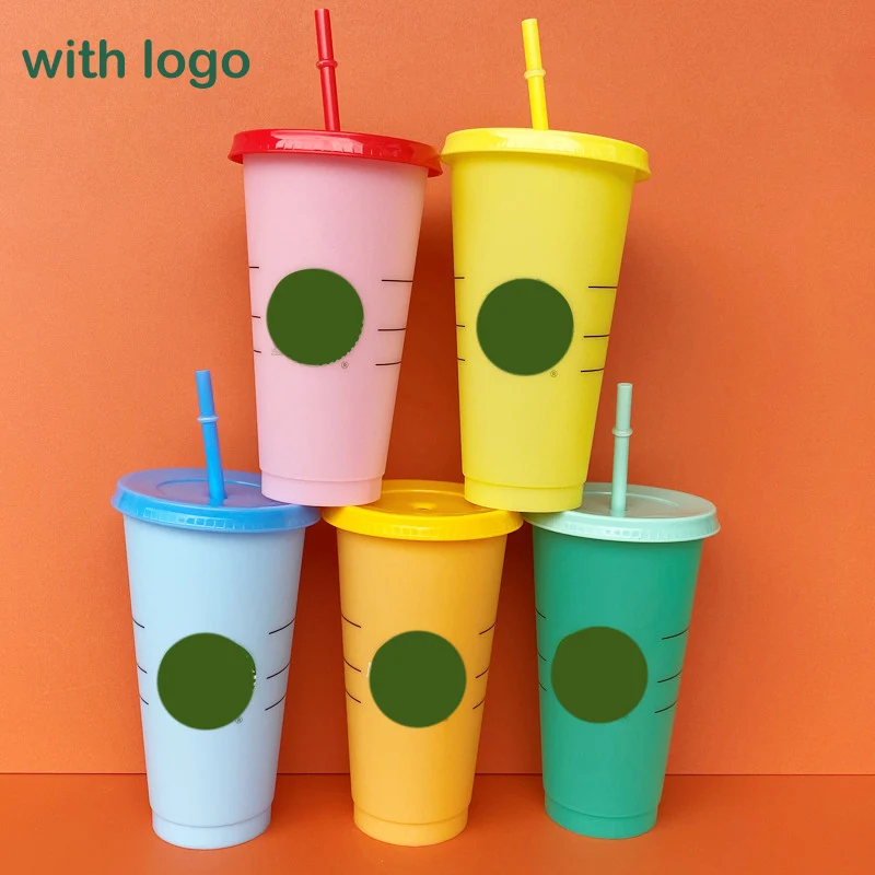 710ml Straw Cup With Lid Color Changing Coffee Cup With Logo Tumbler Matte Finish Bottle Reusable Plastic Coffee Mug Drinkware
710ml Straw Cup With Lid Color Changing Coffee Cup With Logo Tumbler Matte Finish Bottle Reusable Plastic Coffee Mug Drinkware