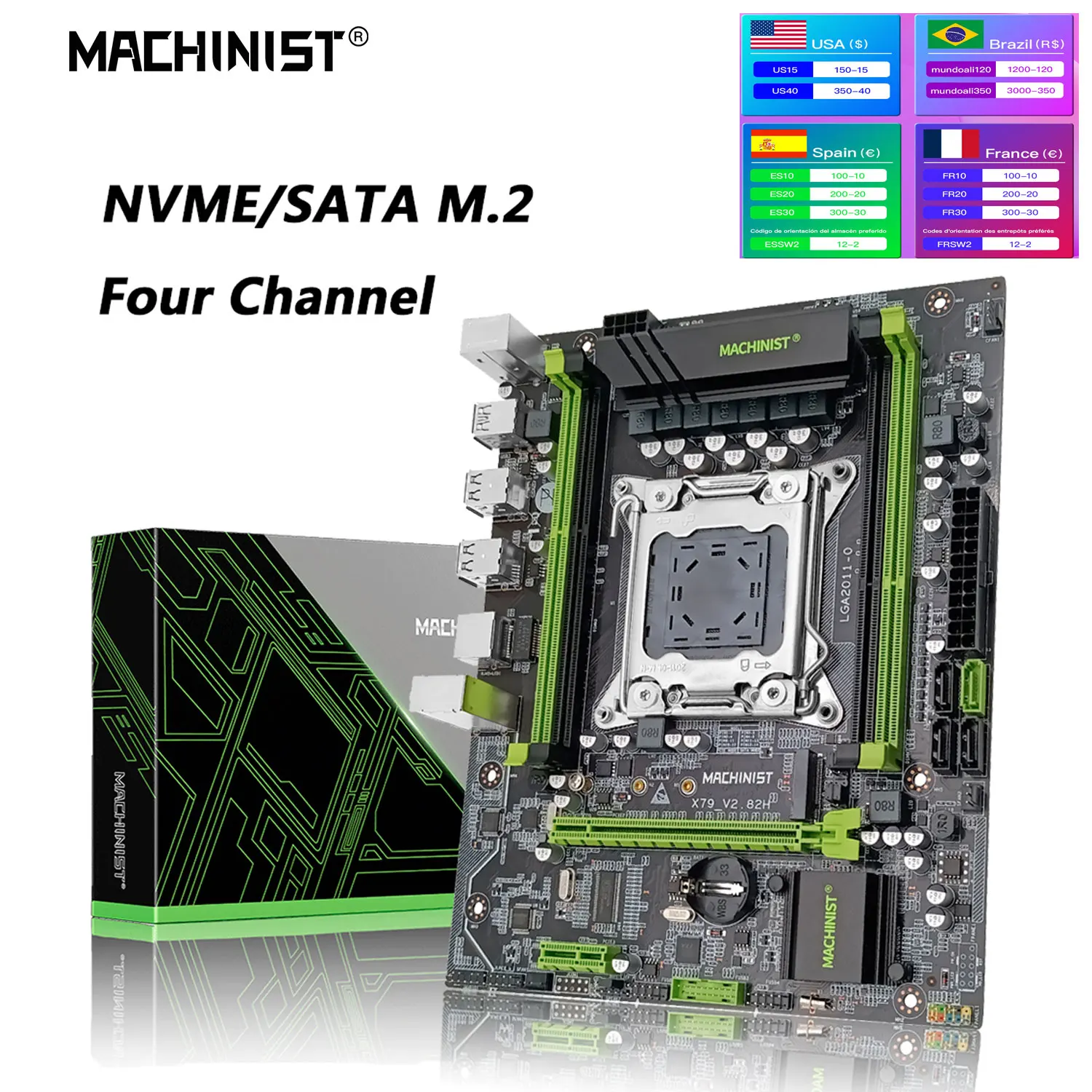 MACHINIST E5 282H LGA 2011 материнская плата поддержка DDR3 оперативная память Intel Xeon E5 v1 & v2 процессор ЦП NVME SATA M.2 USB 3,0
MACHINIST E5 282H LGA 2011 материнская плата поддержка DDR3 оперативная память Intel Xeon E5 v1 & v2 процессор ЦП NVME SATA M.2 USB 3,0
