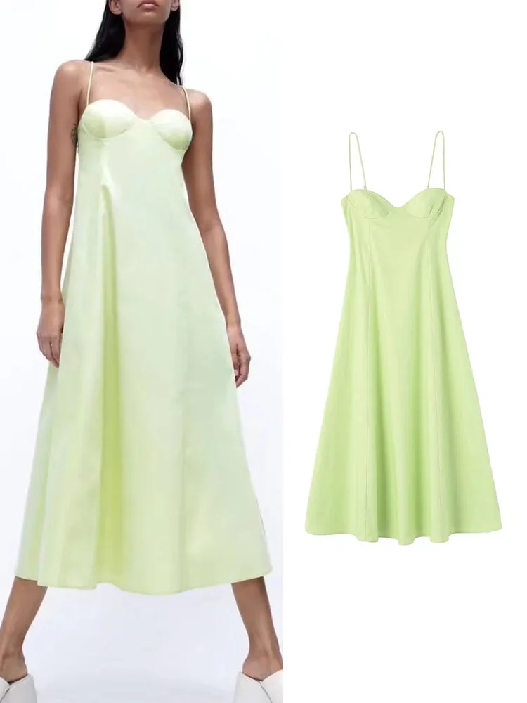 TRAF 2022 Summer Women A-line Camisole Dress Vintage Elegant Party Long Skirt Mid-Calf Sleeveless High Waist Dress Two Colors
TRAF 2022 Summer Women A-line Camisole Dress Vintage Elegant Party Long Skirt Mid-Calf Sleeveless High Waist Dress Two Colors