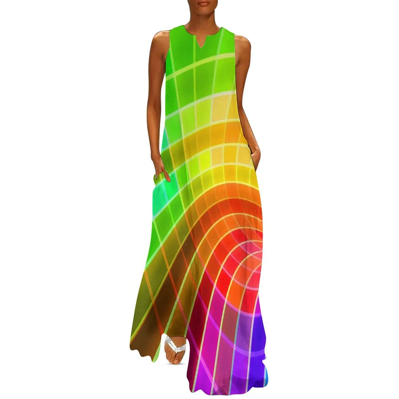 Bright Rainbow Dress Summer Unique Colorful Swirl Street Wear Boho Beach Long Dresses Female Kawaii Maxi Dress Gift 
Bright Rainbow Dress Summer Unique Colorful Swirl Street Wear Boho Beach Long Dresses Female Kawaii Maxi Dress Gift