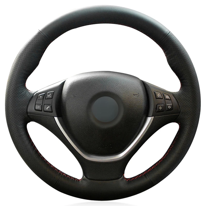 Black PU Faux Leather Hand-stitched Car Steering Wheel Cover for BMW X5 E70 2006-2013 X6 E71 E72 2008-2014
Black PU Faux Leather Hand-stitched Car Steering Wheel Cover for BMW X5 E70 2006-2013 X6 E71 E72 2008-2014