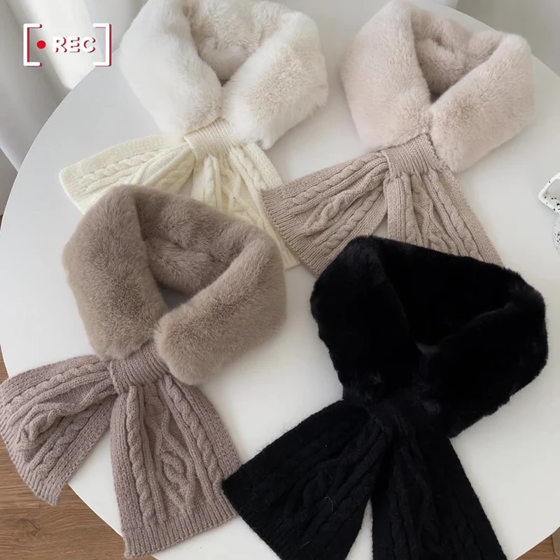 Fluffy Knitting Woolen Muffler Outdoor Neck Warm Neckerchief Solid Color Thicken Faux Rabbit Fur Splicing Soft Knit Cross Scarf
Fluffy Knitting Woolen Muffler Outdoor Neck Warm Neckerchief Solid Color Thicken Faux Rabbit Fur Splicing Soft Knit Cross Scarf