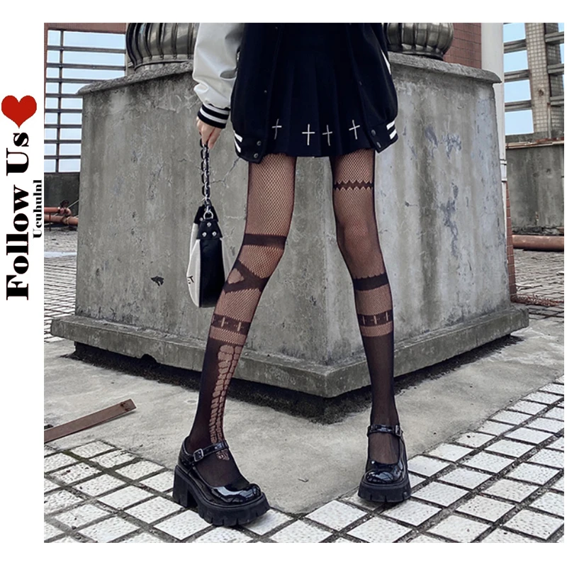 Japanese Harajuku Fishnet Stockings Lingerie Sexy Straps Striped Cross Mesh Tights Woman Black Hollow Asymmetric Pantyhose Goth
Japanese Harajuku Fishnet Stockings Lingerie Sexy Straps Striped Cross Mesh Tights Woman Black Hollow Asymmetric Pantyhose Goth