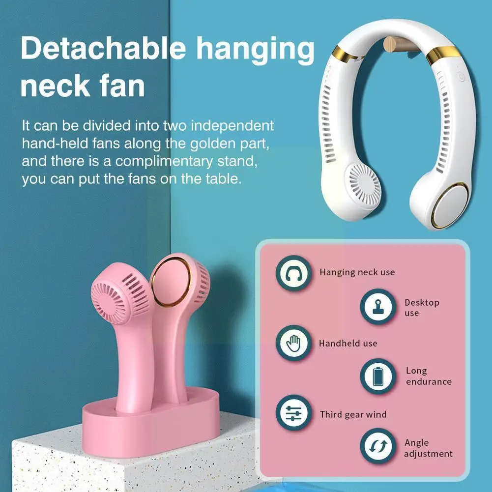 New Leafless Detachable Hanging Neck Electric Fan Portable Wind Adjustable Reduction Noise Design Low/medium/high Speed Saf D6w5
New Leafless Detachable Hanging Neck Electric Fan Portable Wind Adjustable Reduction Noise Design Low/medium/high Speed Saf D6w5