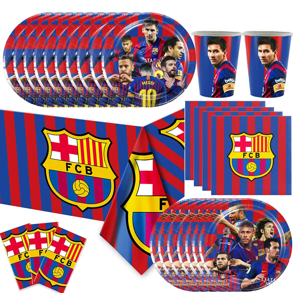 

Football Soccer Team Stars Party Decoration Disposable Tableware Cup Plate Tablecloth for Kid Boy Adult Birthday Party Supplies