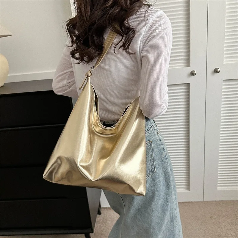 Y2K Women Korean Fashion Casual Silver Gold PU Hobo Hand Bag Aesthetic Elegant Ladies Purses Shoulder Handbag Shopping Tote Bags
Y2K Women Korean Fashion Casual Silver Gold PU Hobo Hand Bag Aesthetic Elegant Ladies Purses Shoulder Handbag Shopping Tote Bags