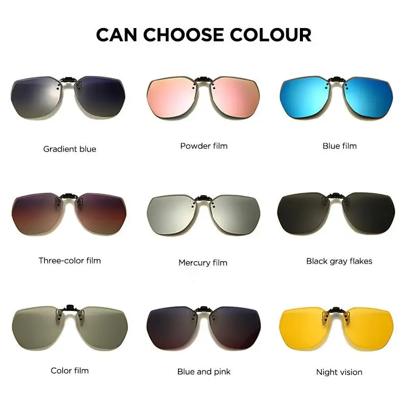 Polarized Clip on Sunglasses Night Vision Flip Up Glasses Driving Shades Eyewear Men Women Photochromic Fishing Goggles UV400
Polarized Clip on Sunglasses Night Vision Flip Up Glasses Driving Shades Eyewear Men Women Photochromic Fishing Goggles UV400
