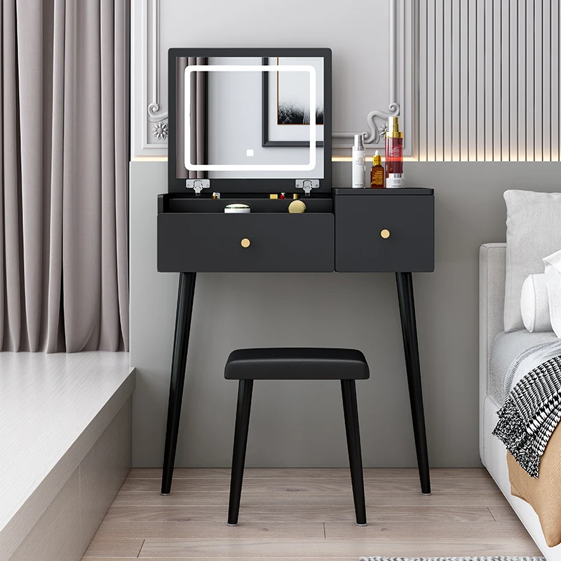 Black Makeup Dressing Table Modern Storage Solid Wood Dresser Near Bed Minimalist Coiffeuse De Chambre Decoration Accessories
Black Makeup Dressing Table Modern Storage Solid Wood Dresser Near Bed Minimalist Coiffeuse De Chambre Decoration Accessories
