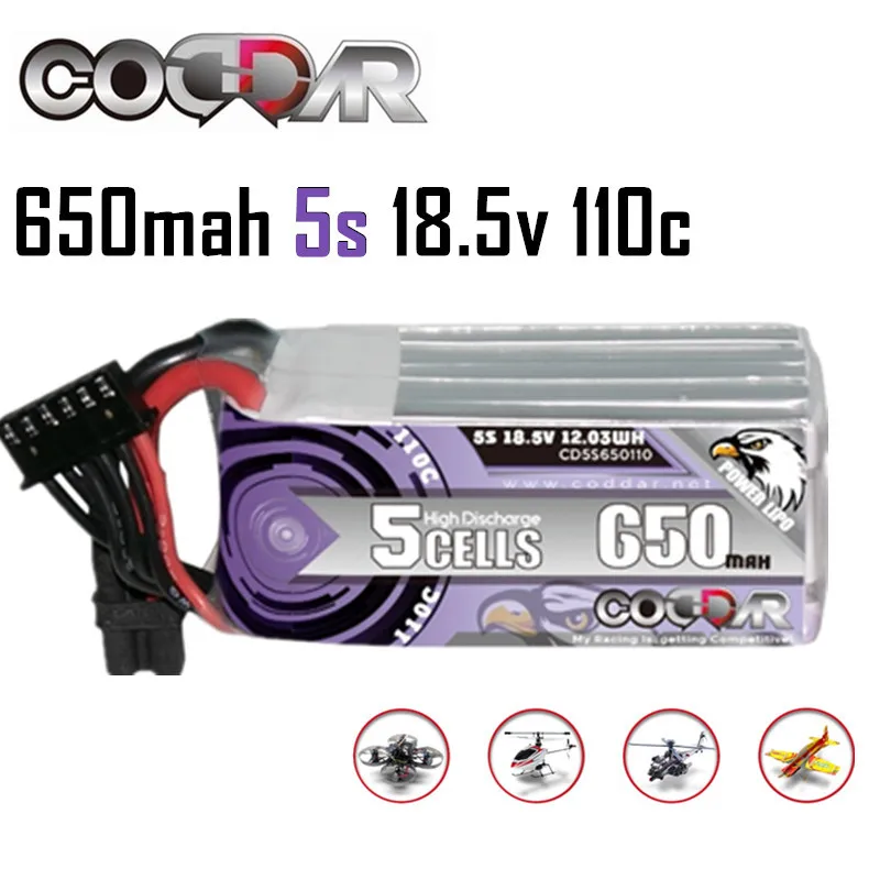 CODDAR 18.5V 650mAh 110C 2S LIPO Battery For RC Helicopter Quadcopter FPV Racing Drone Car Spare Parts 2S BATTERY
CODDAR 18.5V 650mAh 110C 2S LIPO Battery For RC Helicopter Quadcopter FPV Racing Drone Car Spare Parts 2S BATTERY