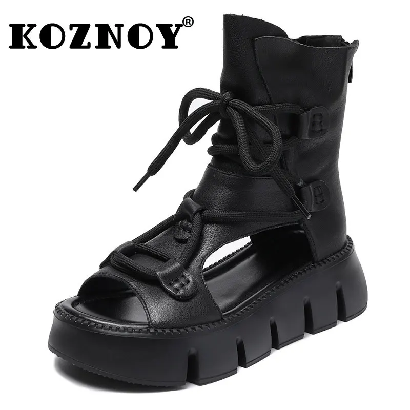 Koznoy 5.5cm Ankle Motorcycle Boots Hollow Lady Moccasins Fashion Women Genuine Leather Breathable Peep Toe Summer Sandals Shoes
Koznoy 5.5cm Ankle Motorcycle Boots Hollow Lady Moccasins Fashion Women Genuine Leather Breathable Peep Toe Summer Sandals Shoes