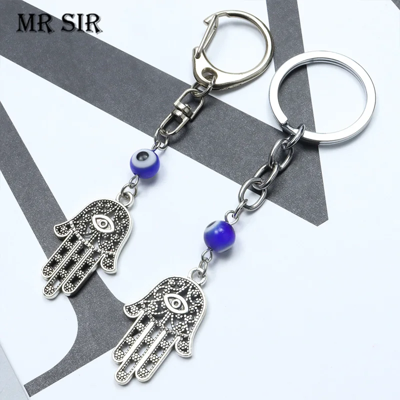 Hamsa Hand Creative Keychain Silver Color Turkish Evil Eye Fashion Vintage Alloy Pendant Key Chain Ring Accessories Luck Jewelry
Hamsa Hand Creative Keychain Silver Color Turkish Evil Eye Fashion Vintage Alloy Pendant Key Chain Ring Accessories Luck Jewelry