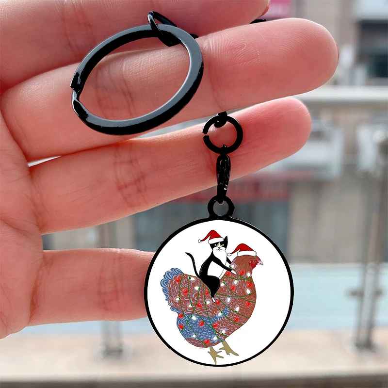 Fashion Christmas cat and chicken Cool Key Tag Motorcycles Cars Backpack Chaveiro Keychain For Friends Key Ring Gift Accessories
Fashion Christmas cat and chicken Cool Key Tag Motorcycles Cars Backpack Chaveiro Keychain For Friends Key Ring Gift Accessories