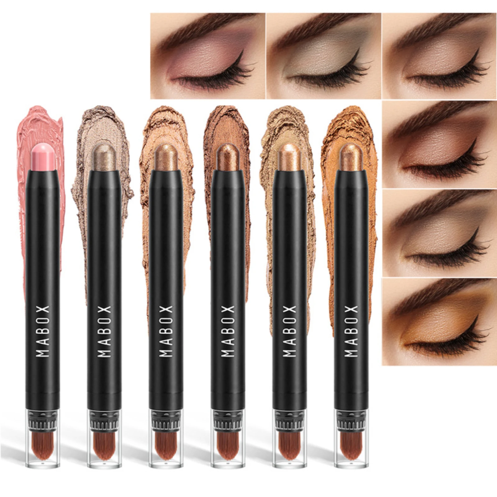 6pcs Shimmer Smudge Proof Brightener Makeup With Blending Brush Waterproof Daily Cream Pencil Colored Eyeshadow Stick Set Crayon
6pcs Shimmer Smudge Proof Brightener Makeup With Blending Brush Waterproof Daily Cream Pencil Colored Eyeshadow Stick Set Crayon