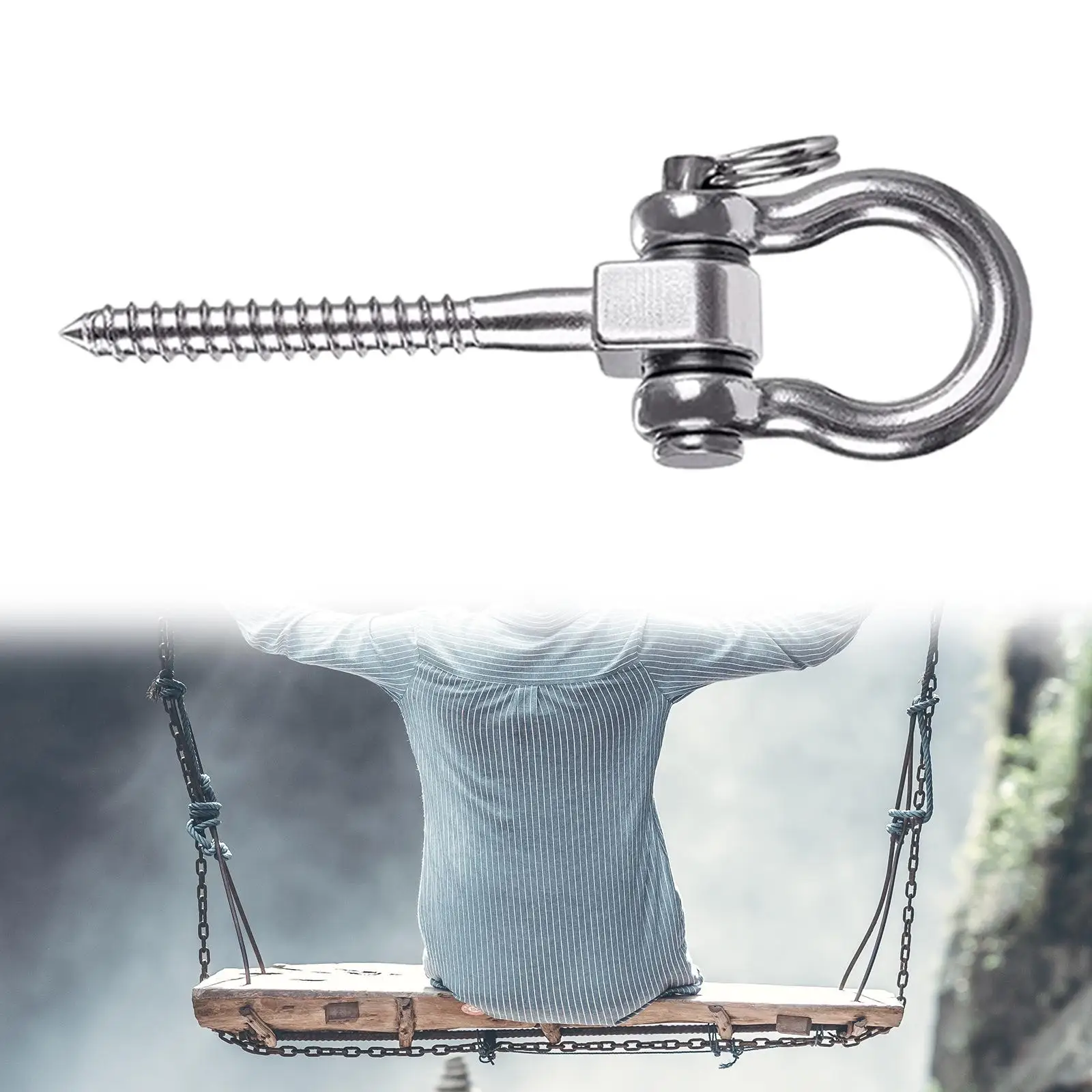 Stainless Steel Swing Hanger Hardware Corrosion Resistance 440lbs Capacity 180° Rotate Screw Bracket for Hammock Cradle Yoga Gym
Stainless Steel Swing Hanger Hardware Corrosion Resistance 440lbs Capacity 180° Rotate Screw Bracket for Hammock Cradle Yoga Gym