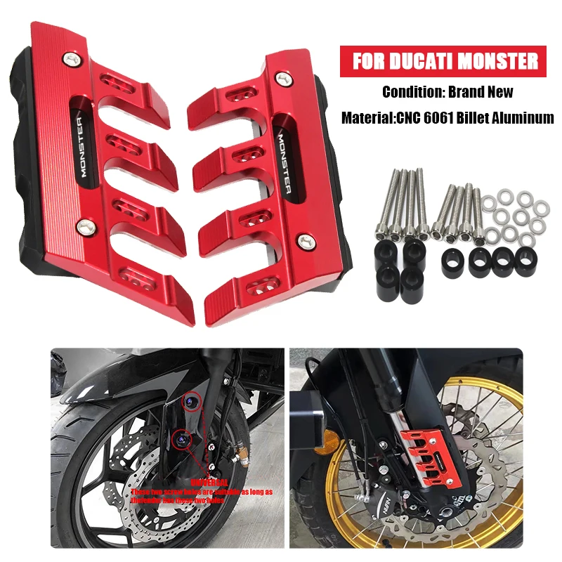 

MONSTER For Ducati MONSTER 695 696 795 796 797 821 1100 1200 Motorcycle Front Fork Protector Fender Slider Accessories Mudguard