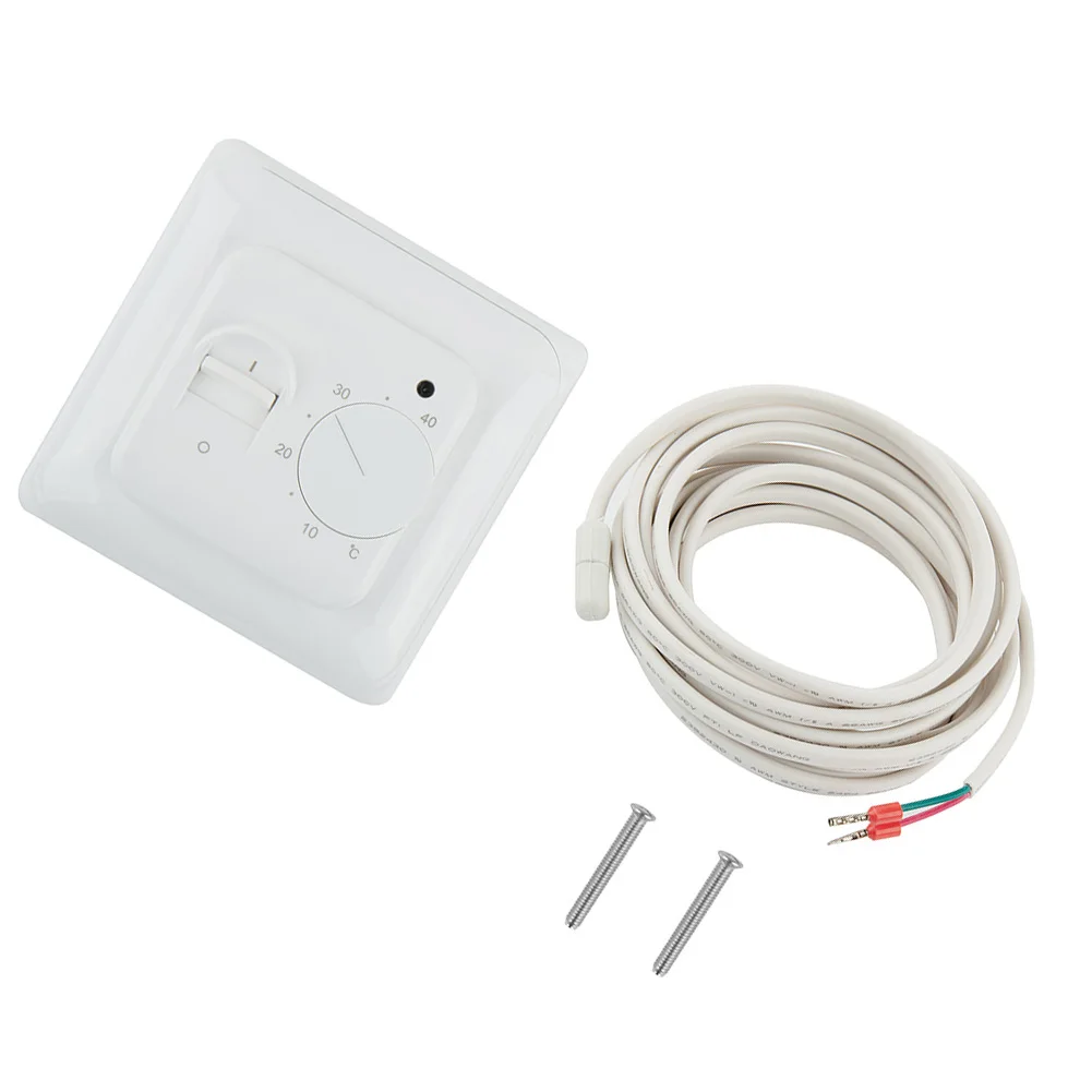 Electric UnderFloor Heating Thermostat Control Switch+ Floor Sensor Cable White 16A Mechanical Temperature Controller Home
Electric UnderFloor Heating Thermostat Control Switch+ Floor Sensor Cable White 16A Mechanical Temperature Controller Home
