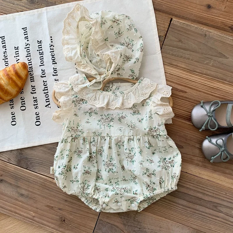 Baby Girl Flower Romper 0-24Months Newbor Princess Sleeveless Lace Collar Cotton Bodysuit With Hat 2PCS Outfits Summer Clothes
Baby Girl Flower Romper 0-24Months Newbor Princess Sleeveless Lace Collar Cotton Bodysuit With Hat 2PCS Outfits Summer Clothes