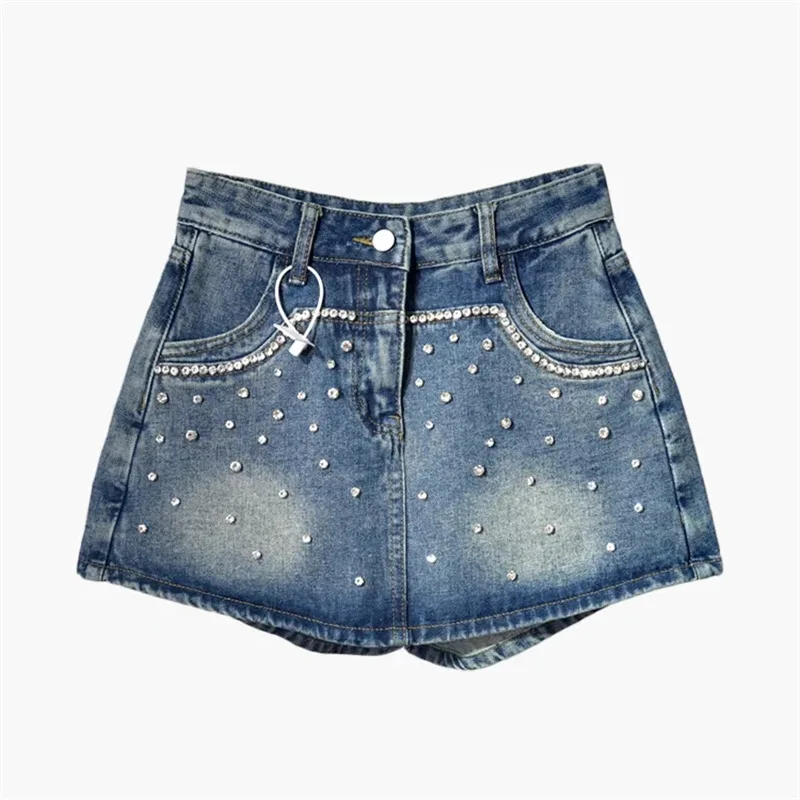 Женская джинсовая юбка со стразами, новая облегающая трапециевидная короткая юбка с завышенной талией
Женская джинсовая юбка со стразами, новая облегающая трапециевидная короткая юбка с завышенной талией