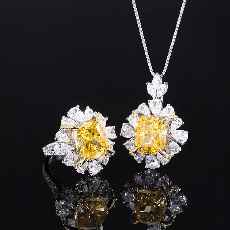 S925 All over Silver Exploding High Carbon Diamond Retro Yellow Diamond Advanced Inlaid Pendant Ring Set Main 10 * 12
S925 All over Silver Exploding High Carbon Diamond Retro Yellow Diamond Advanced Inlaid Pendant Ring Set Main 10 * 12