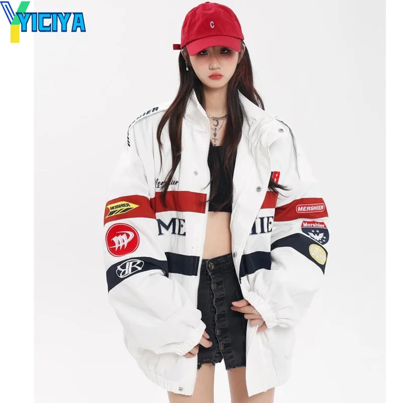 YICIYA jacket bomber women winter coats varsity Thickening Jacket Racing American Motorcycle Baseball Jackets Long Sleeve coat
YICIYA jacket bomber women winter coats varsity Thickening Jacket Racing American Motorcycle Baseball Jackets Long Sleeve coat