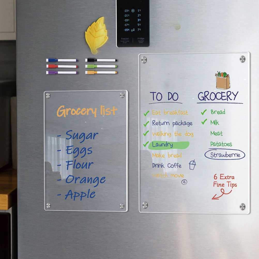 1 Set of Clear Board Dry Erase Board Kitchen Planner Board Multi-use Magnetic Board Clear Whiteboard
1 Set of Clear Board Dry Erase Board Kitchen Planner Board Multi-use Magnetic Board Clear Whiteboard